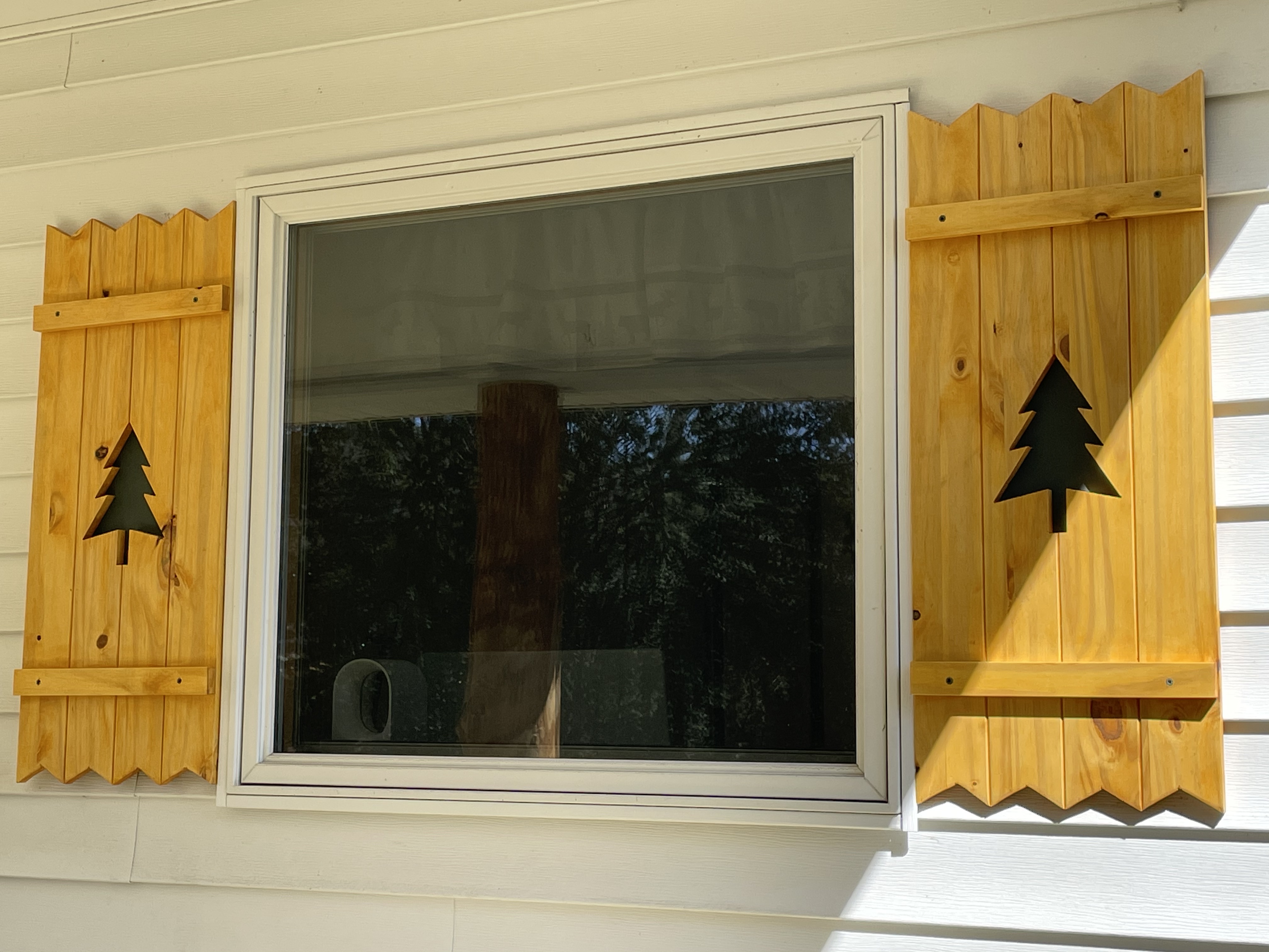 Shutters on house window